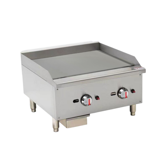 Gas Countertop Griddle with Chrome Plate - Dual Control