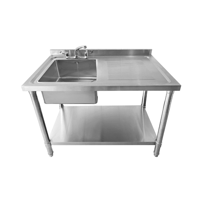 Single Bowl Commercial Sink with Right hand Drainer -1000x600x900mm