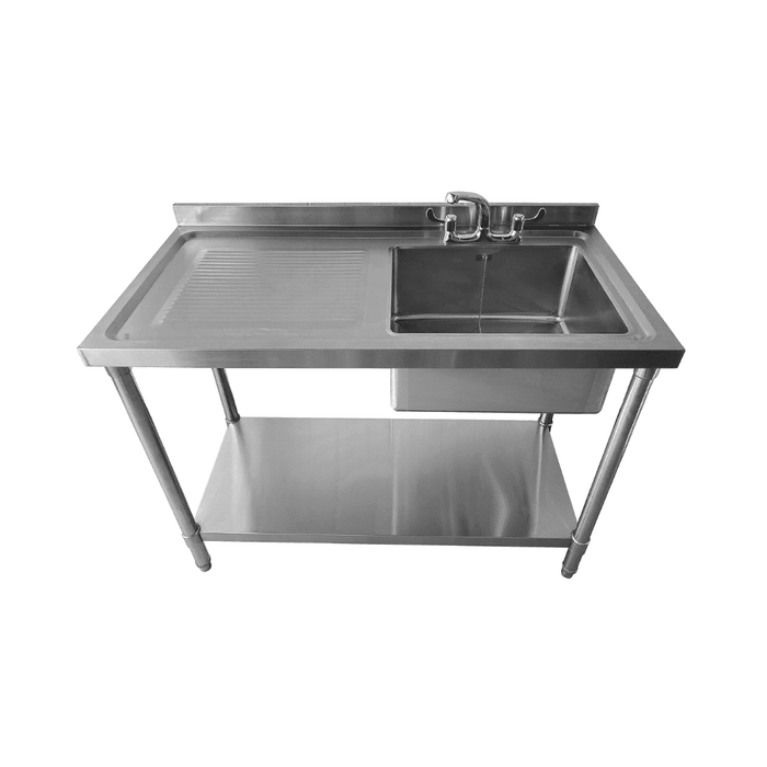 Single Bowl Commercial Sink with Left Hand Drainer 1200mm