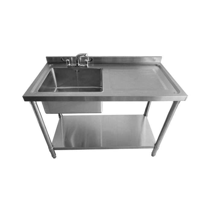 Single Bowl Commercial Sink with Right hand Drainer -1200x600x900mm