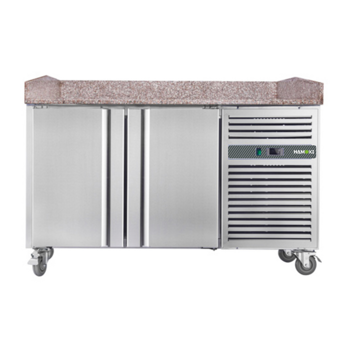 2 Door Refrigerated Pizza Counter with Granite Worktop - 380L (PZ2600)