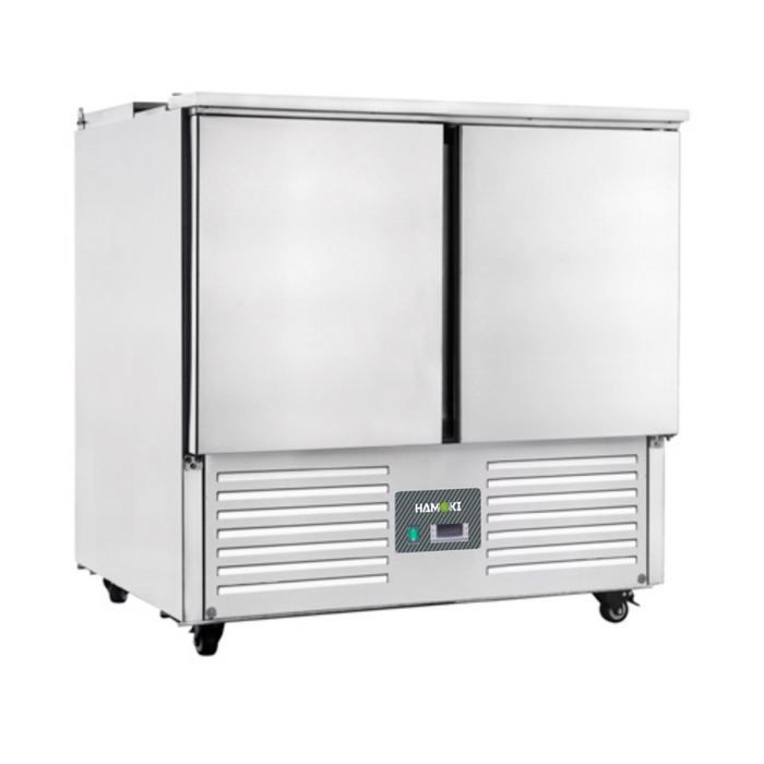 2 Door Refrigerated Salad Counter with Lid and Cutting Board - 215L (S900)