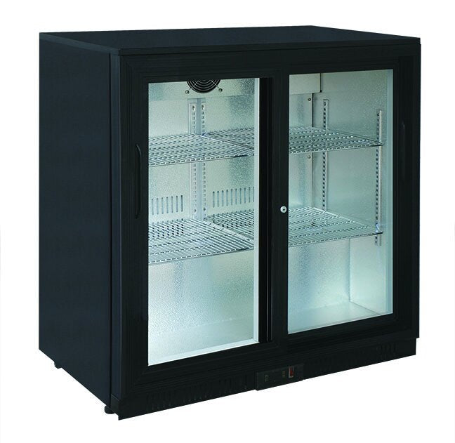 Hamoki 2 Door Sliding Bar Cooler - Black