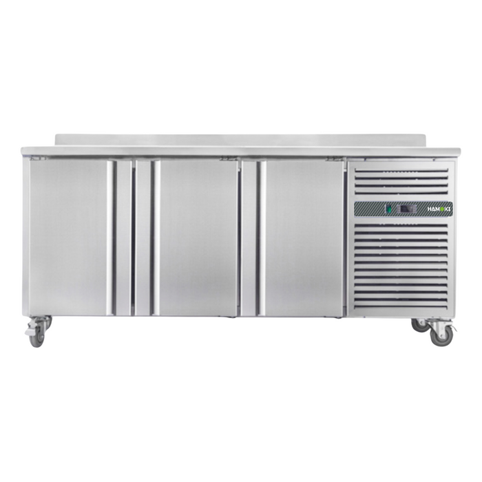 3 Door Refrigerated Counter with Backsplash - 346L (SNACK3200TN)