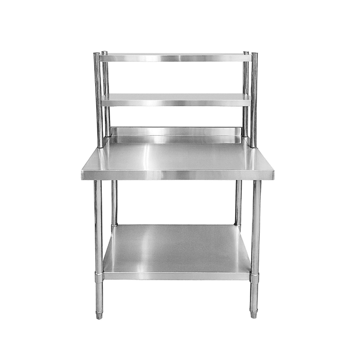 Stainless Steel Wall Prep table - 1000x600x900mm (WxDxH) With Double Chefs Gantry
