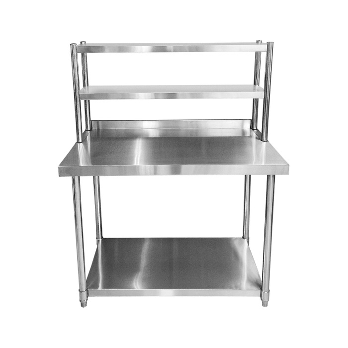 Stainless Steel Wall Prep table - 1200x600x900mm (WxDxH) With Double Chefs Gantry