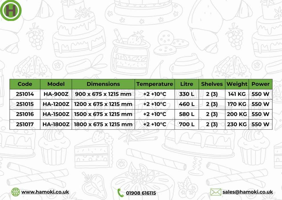 251015 - Commercial Cake Display Fridge & Counters - HA-1200Z