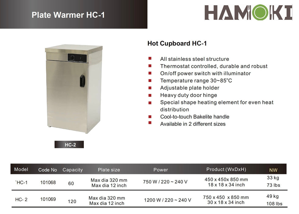 Heated Cupboard Plate Warmer HC-1