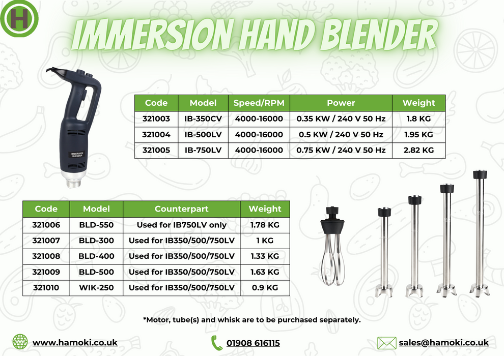 321009 - Immersion Hand Blender 500mm Tube