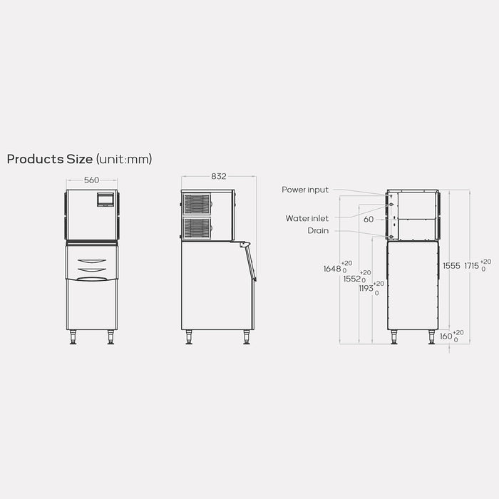 281008 - Cube Ice Machine 190kg (HAM-191K)