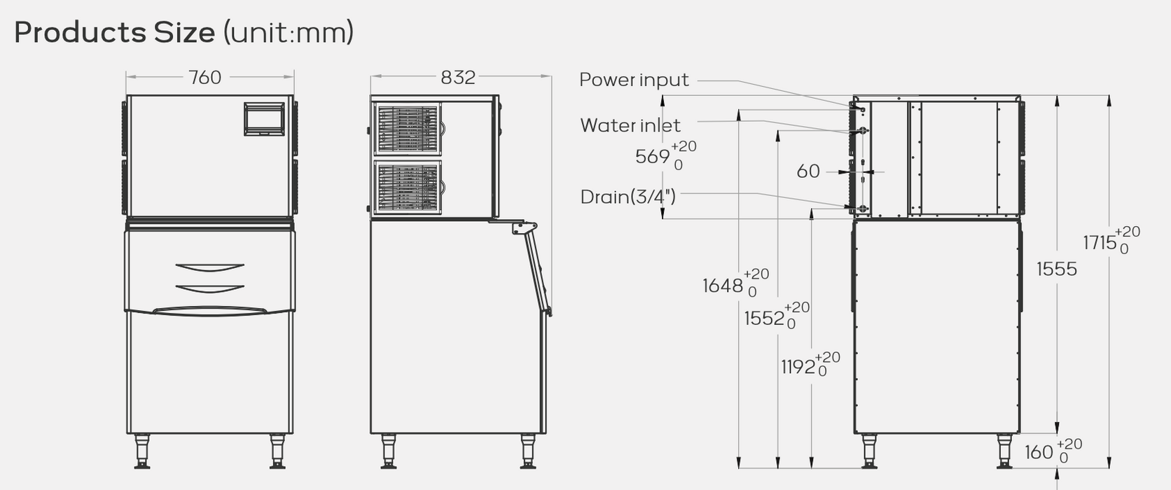 281010 - Cube Ice Machine 318kg (HAM-350K)